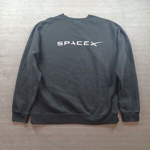 SpaceX Sweatshirt Mens Large Crew Neck Graphic Logo Casual Stretch Elon Musk